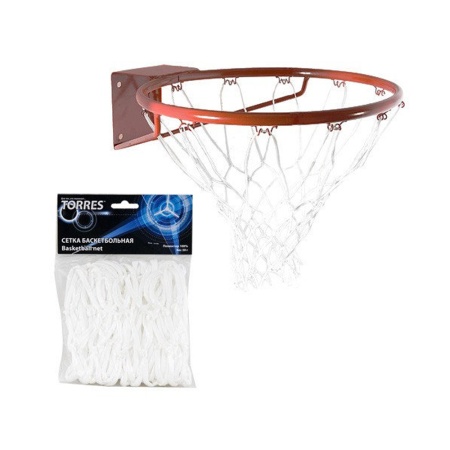 Купить Сетка баскетбольная Torres, нить 4 мм, белая в Дагестанскиеогни 