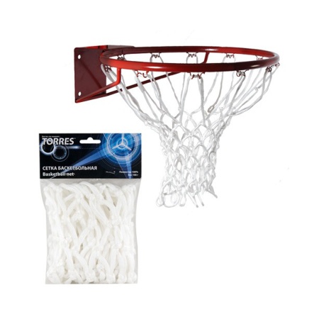 Купить Сетка баскетбольная Torres, нить 6 мм, белая в Дагестанскиеогни 